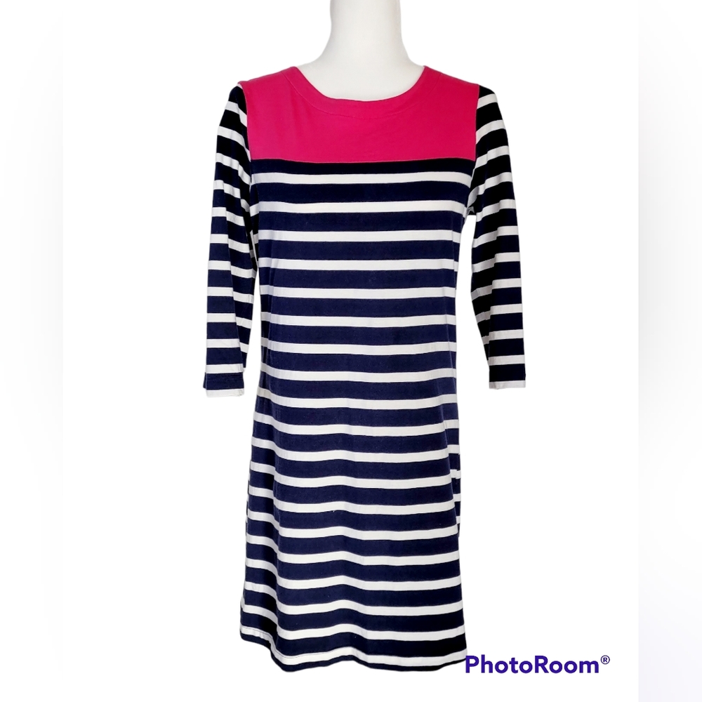 U.S. Polo ASSN Navy/White/Pink Striped Dress sz L